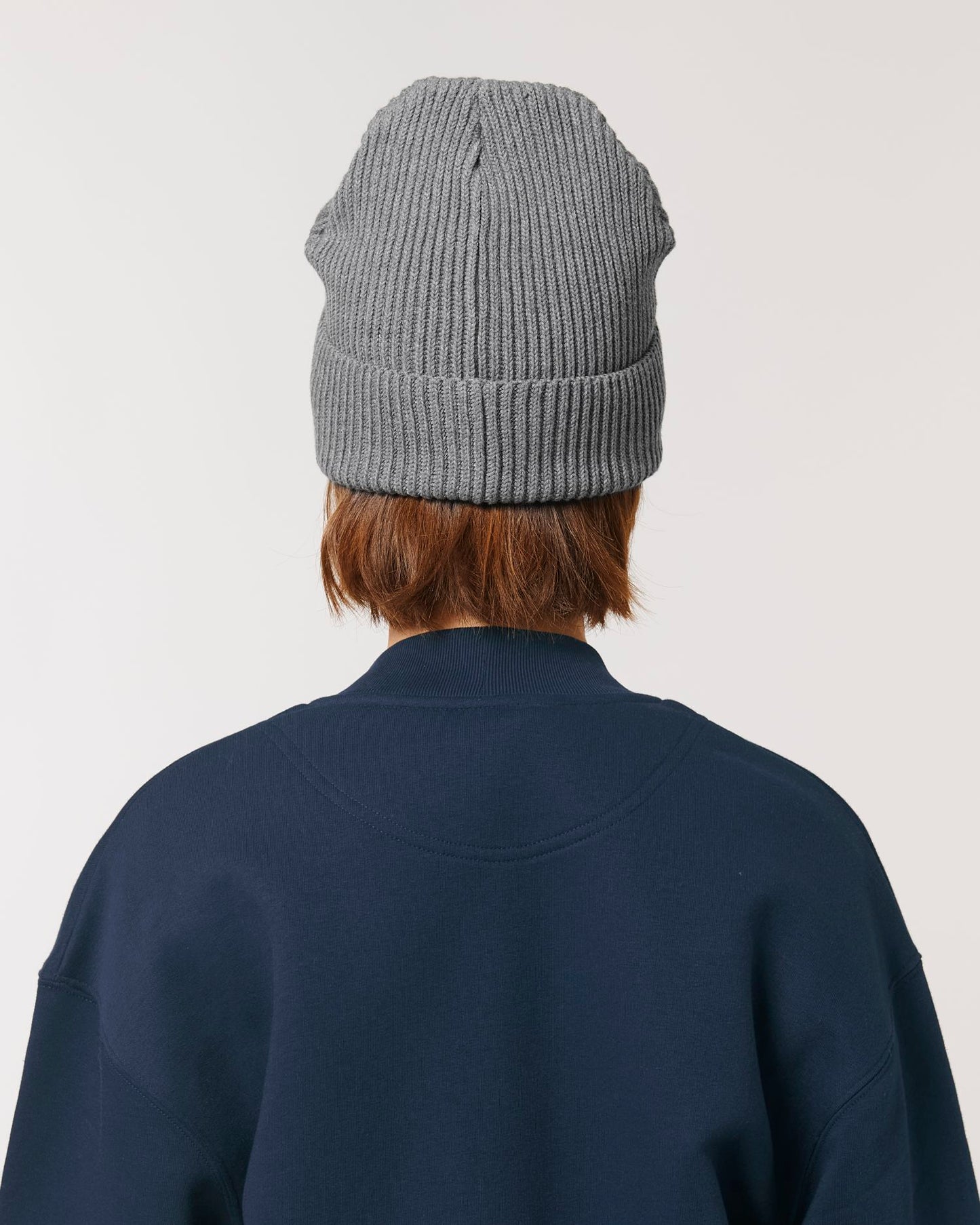 Fisherman Beanie - Mid Heather Grey - Rückseite