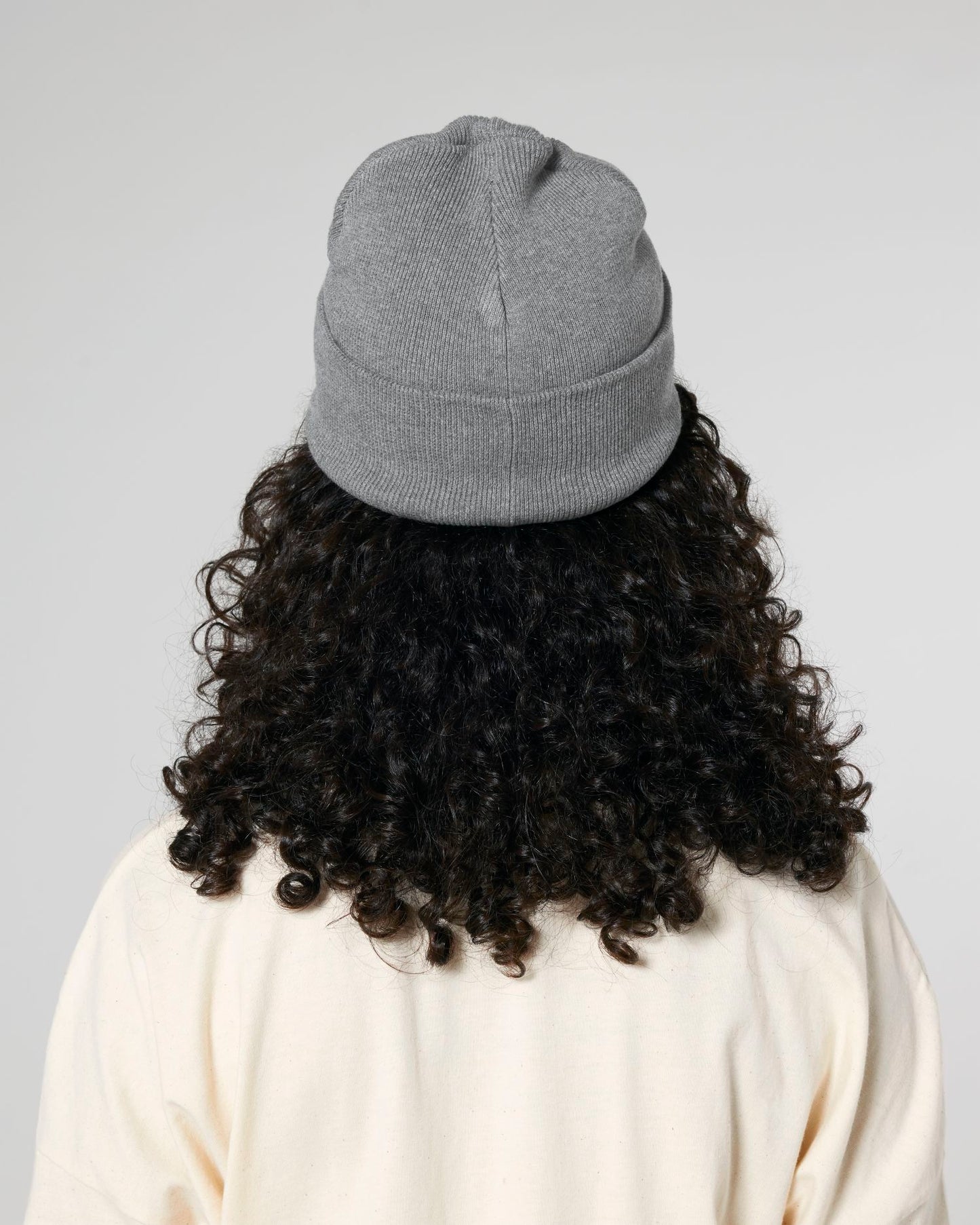Rib Beanie - Mid Heather Grey - Rückseite
