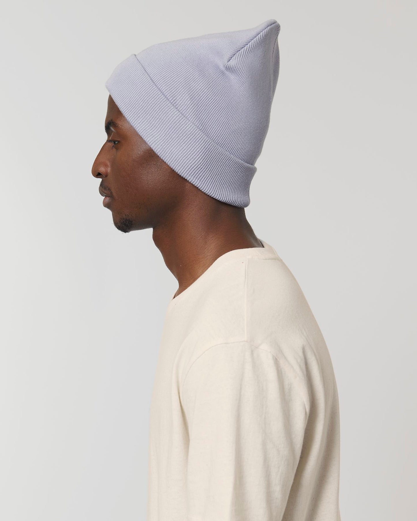 Rib Beanie - Lavender - Vorderseite Detail