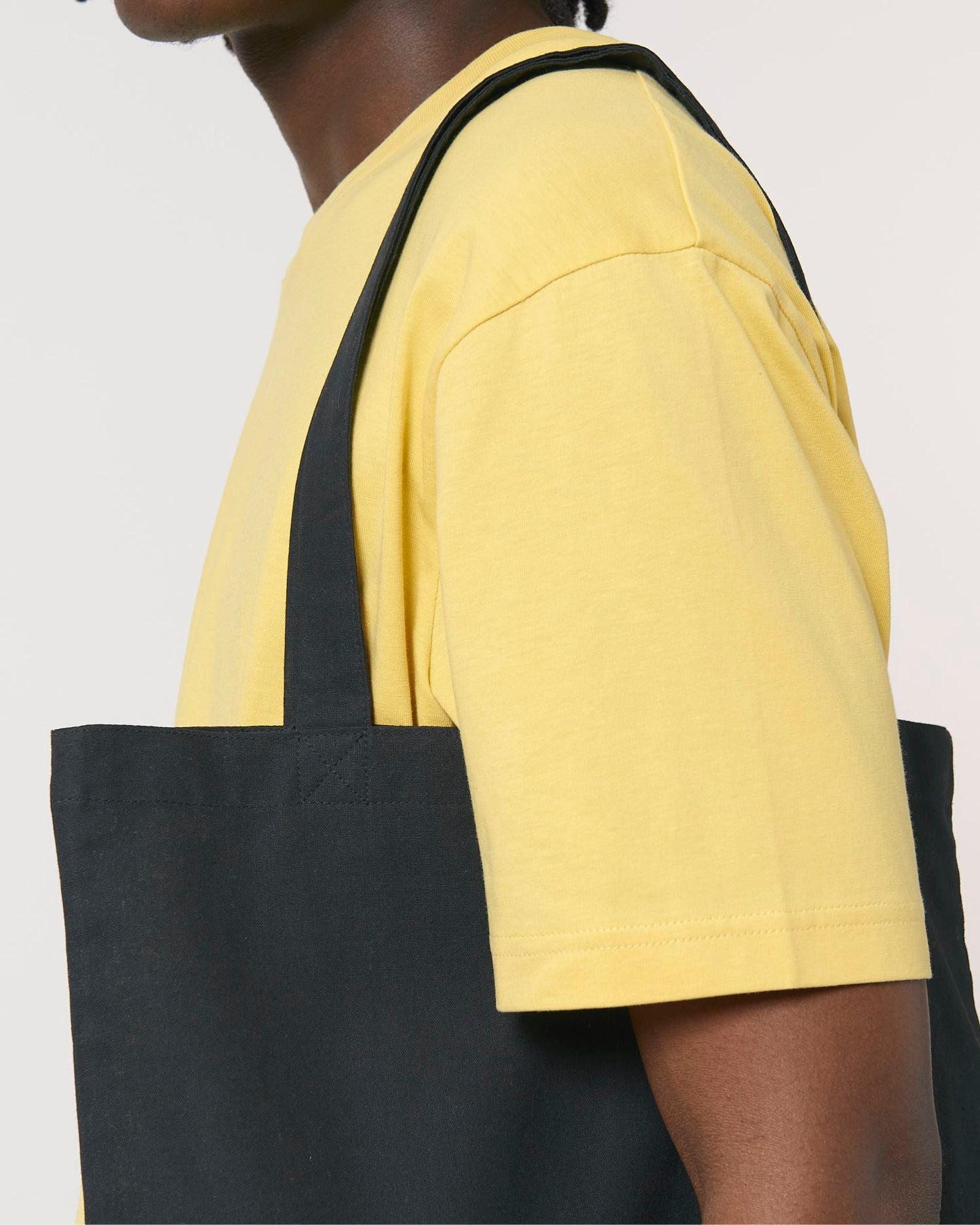 Light Tote Bag - Black - Vorderseite Detail