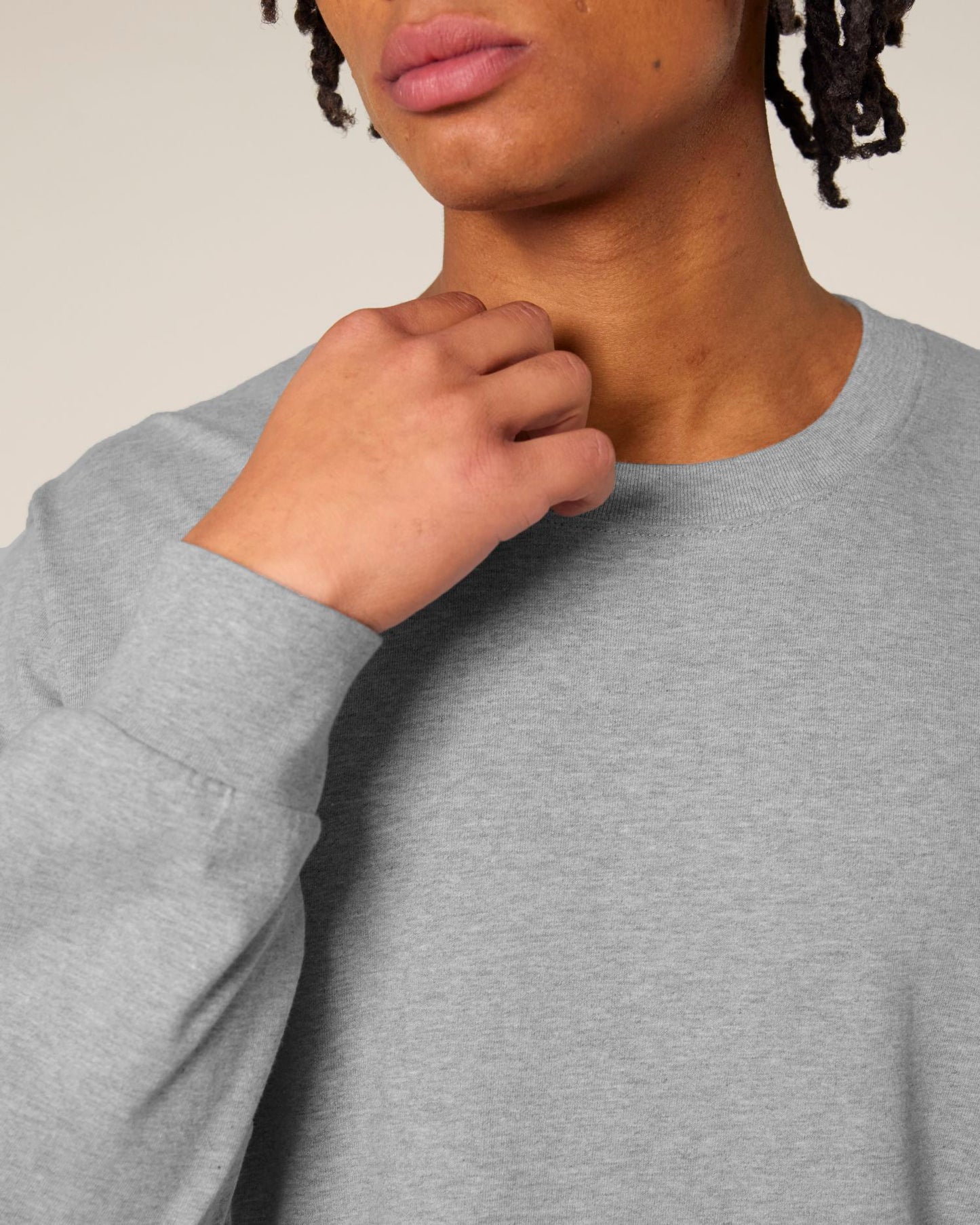Freestyler Long Sleeve - Heather Grey - Vorderseite Detail