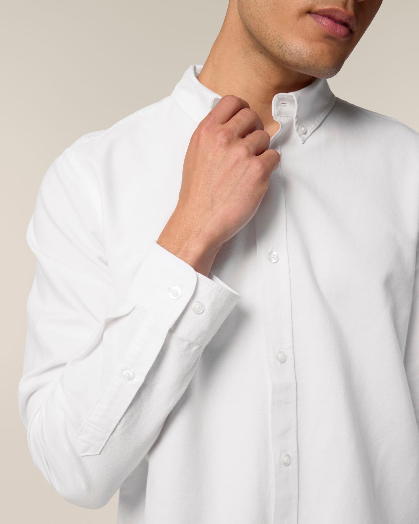 Stanley Oxford Shirt - White - Vorderseite Detail