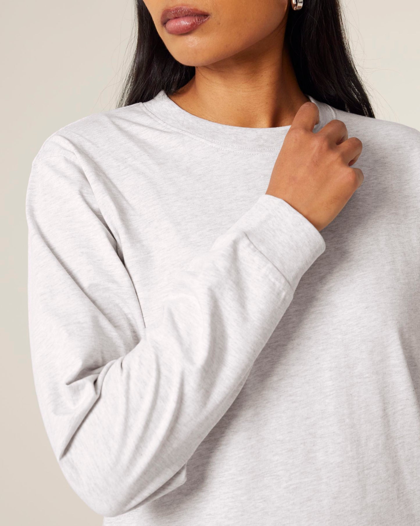 Freestyler Long Sleeve - Cool Heather Grey - Vorderseite Detail
