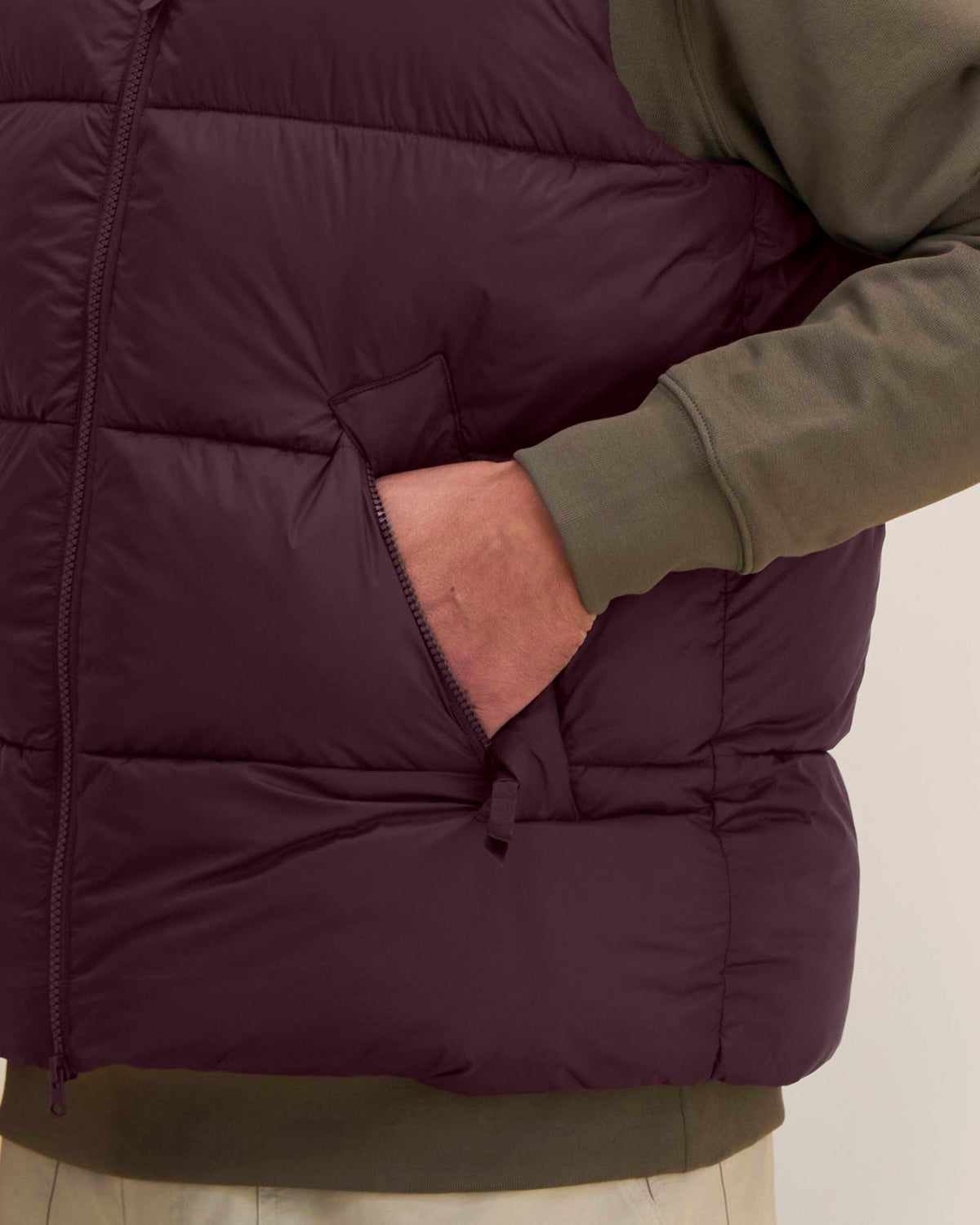 Puffer Gilet 2.0 - Red Brown - Vorderseite Detail