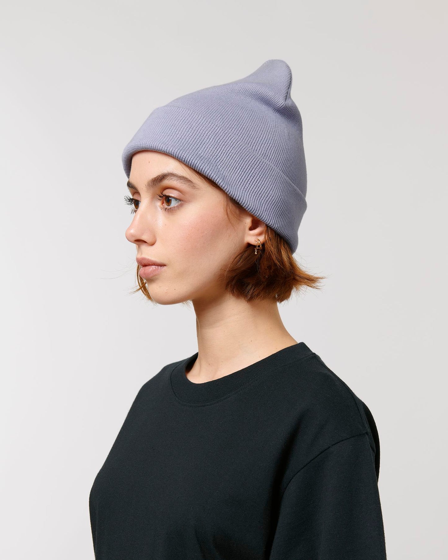 Rib Beanie - Lavender - Vorderseite Detail