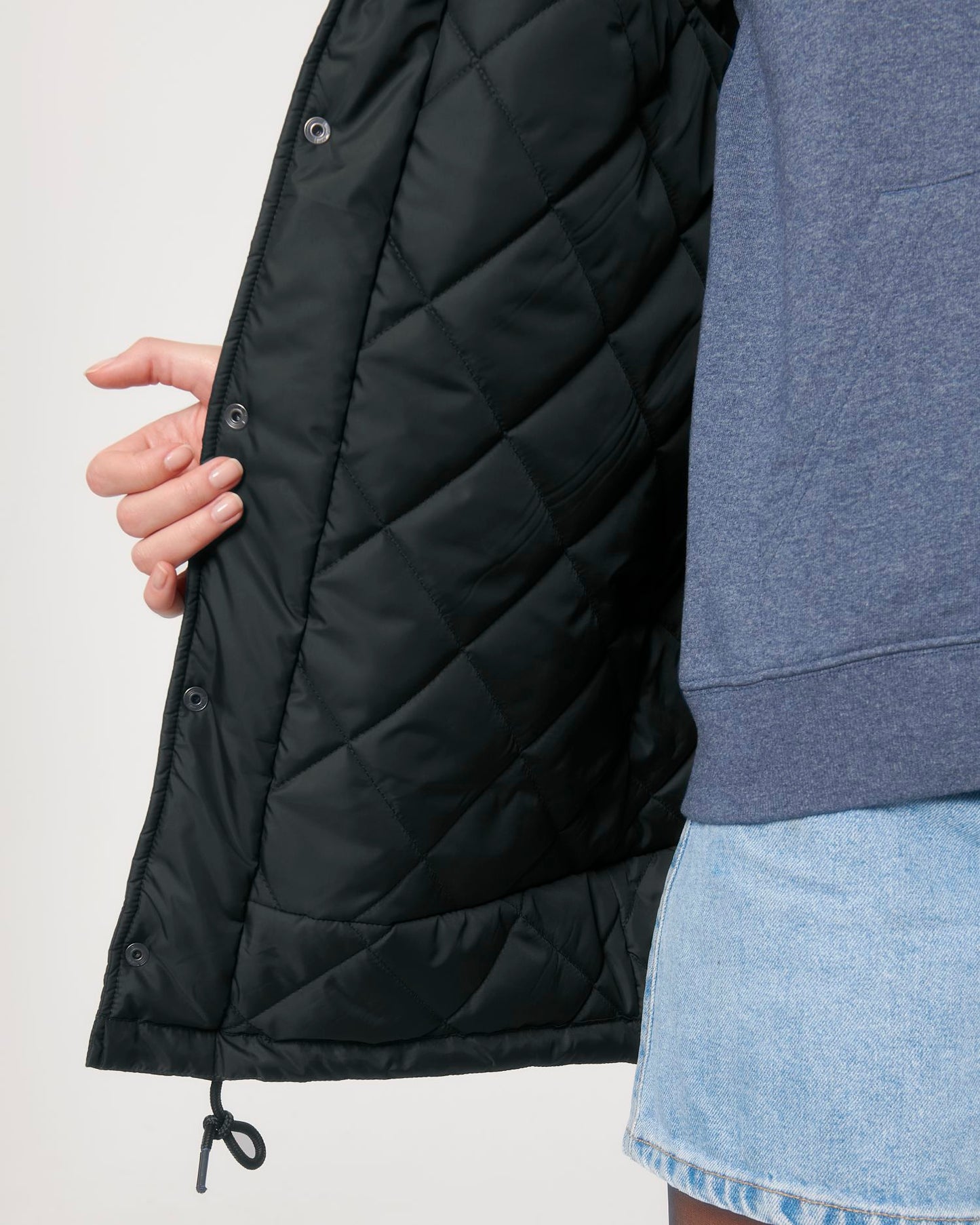 Padded Parker - Black - Vorderseite Detail