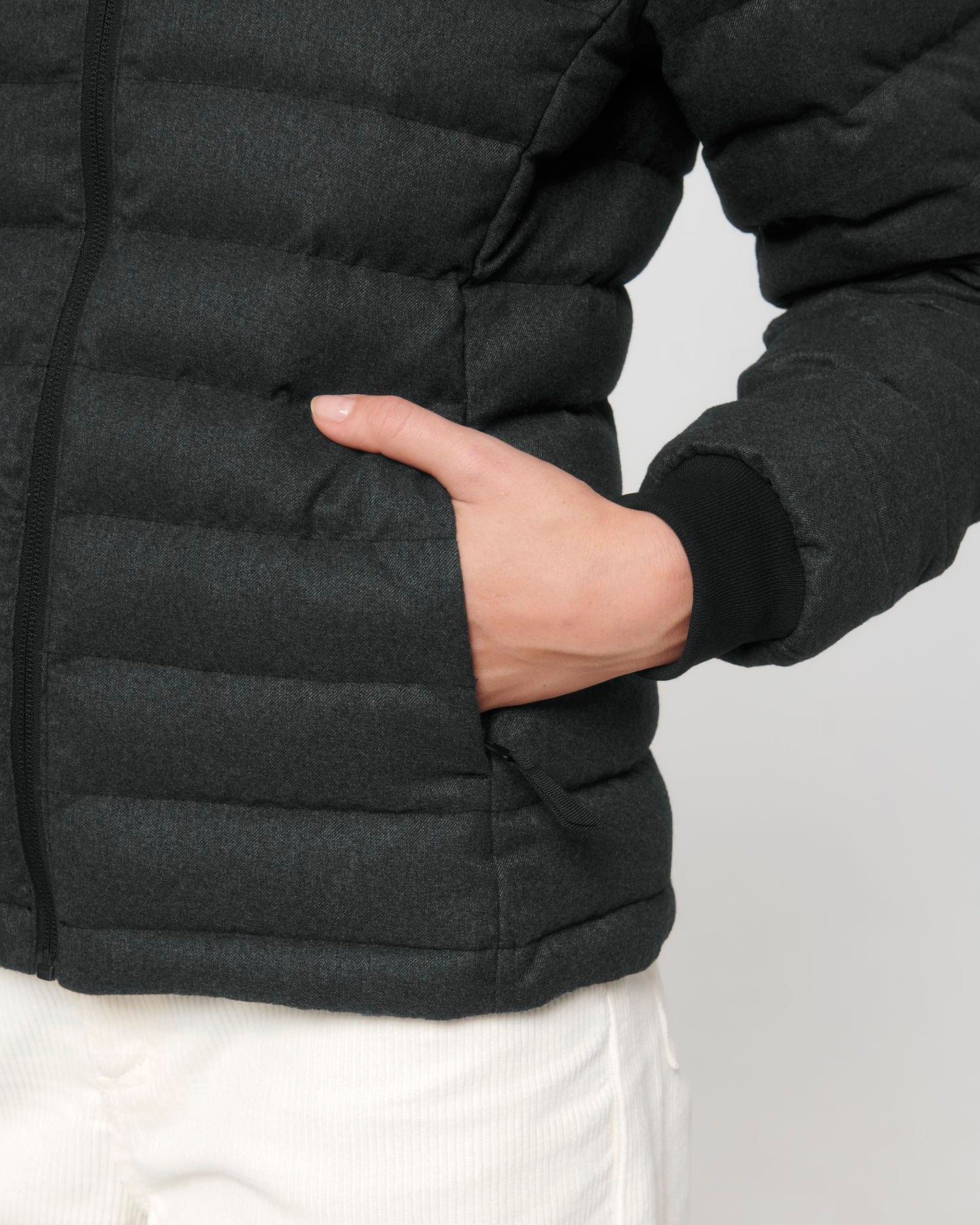 Stella Voyager Wool-Like - Dark Heather Grey - Vorderseite Detail