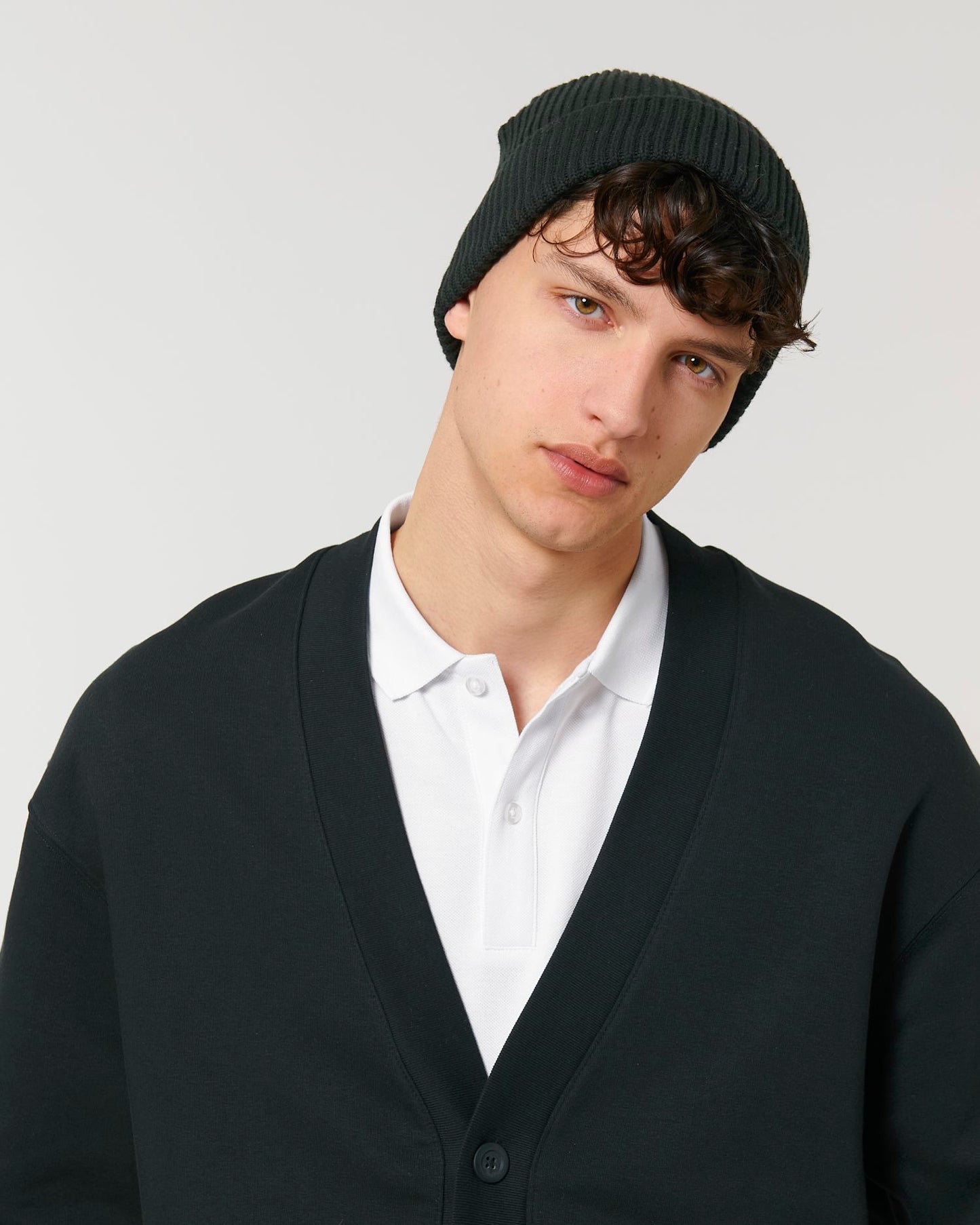 Fisherman Beanie - Black - Vorderseite