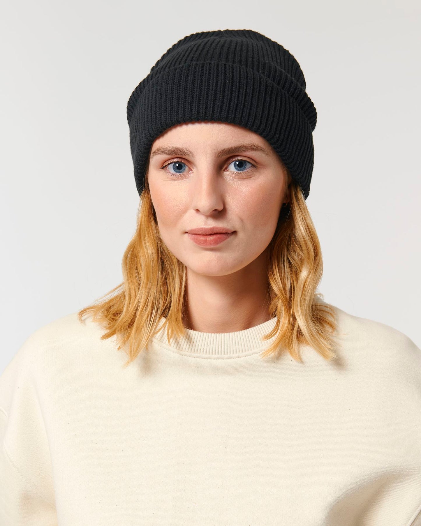 Fisherman Beanie - Black - Vorderseite