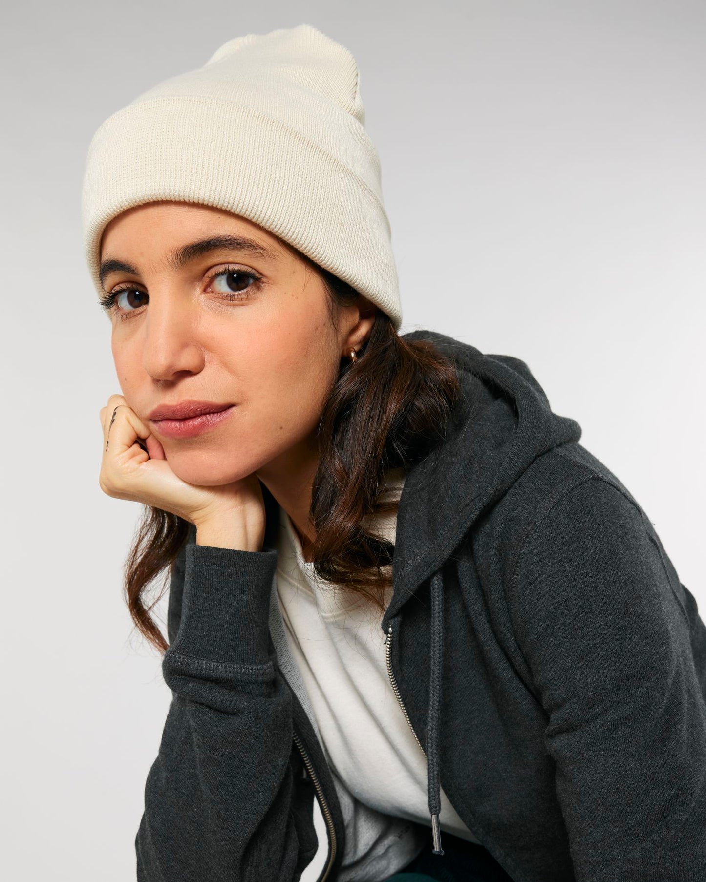 Rib Beanie - Natural - Vorderseite