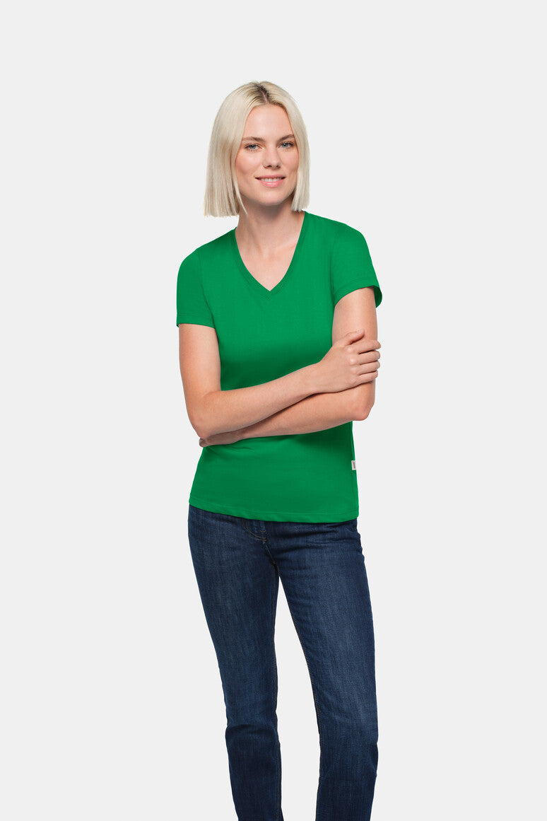 HAKRO Damen V-Shirt Classic - Kellygrün - 5