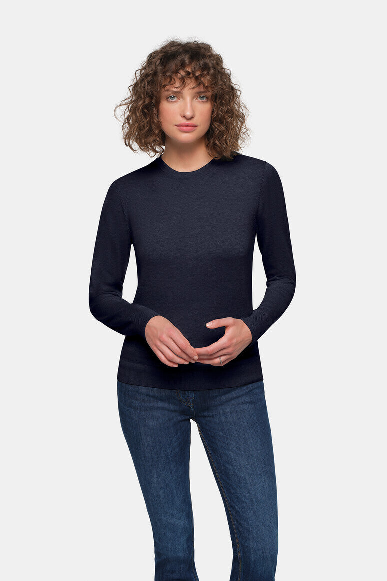 HAKRO Damen Pullover Premium-Baumwolle - Tinte - 5