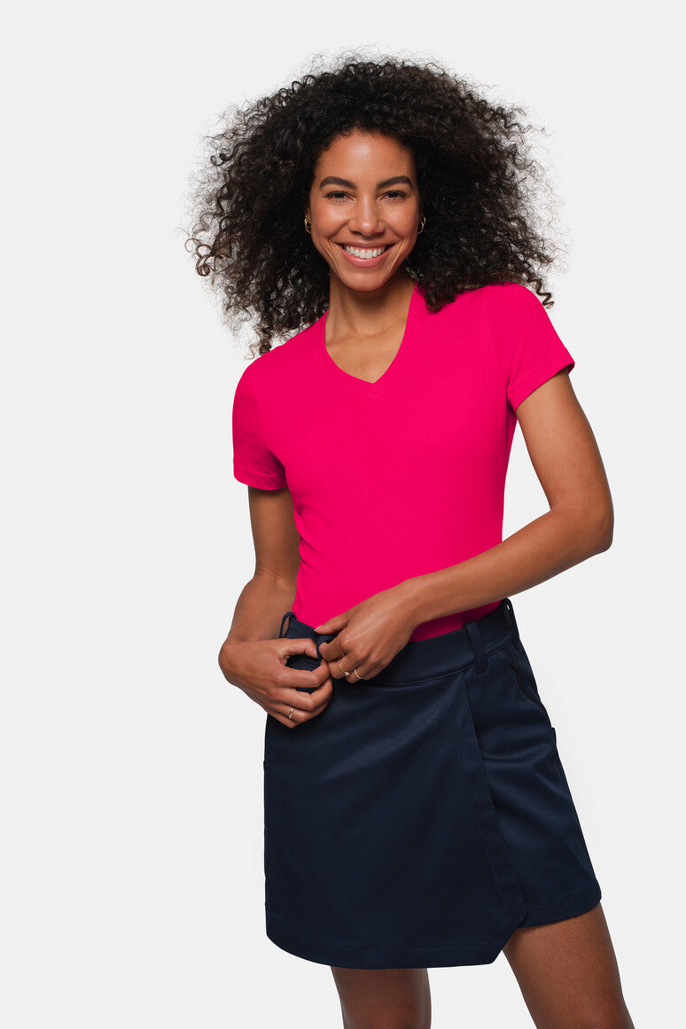 HAKRO Damen V-Shirt MIKRALINAR® - Magenta - 5