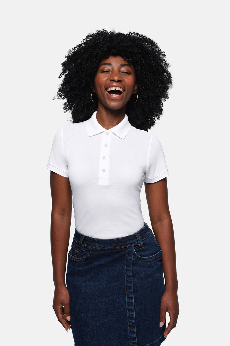 HAKRO Damen Poloshirt Pima-Baumwolle - Weiß - 5
