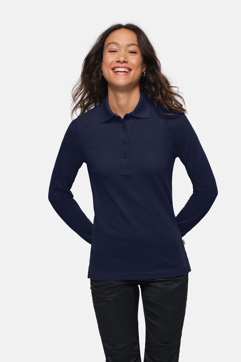 HAKRO Damen Longsleeve-Poloshirt MIKRALINAR® - Tinte - 5