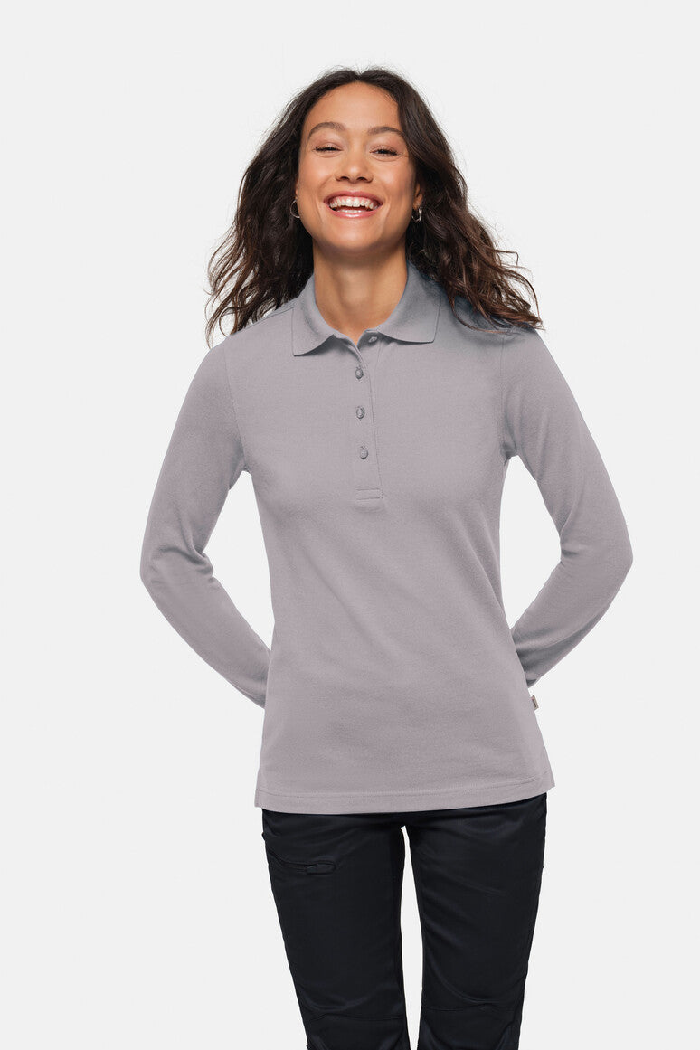 HAKRO Damen Longsleeve-Poloshirt MIKRALINAR® - Titan - 5