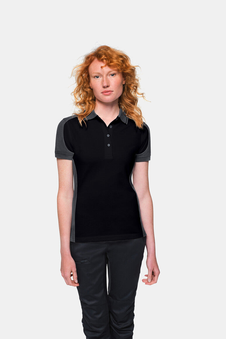 HAKRO Damen Poloshirt Contrast MIKRALINAR® - Schwarz/anthrazit - 5