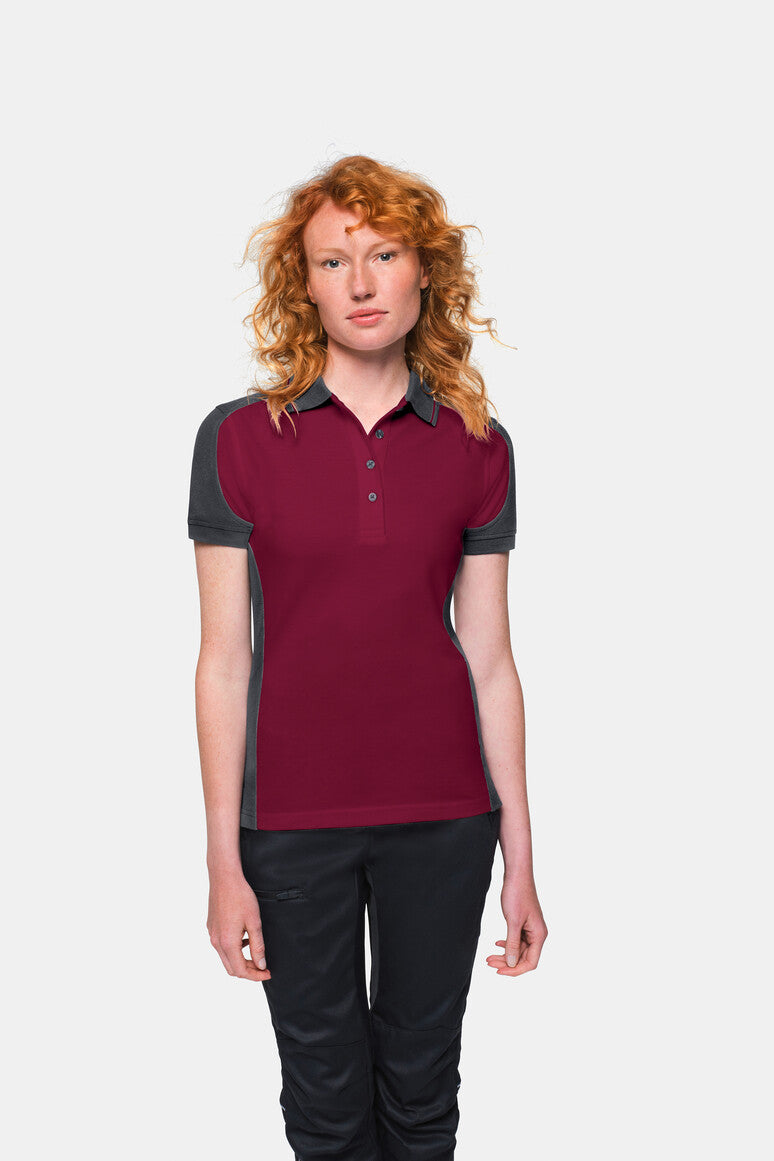 HAKRO Damen Poloshirt Contrast MIKRALINAR® - Weinrot/anthrazit - 5