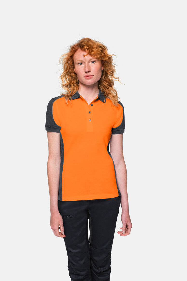 HAKRO Damen Poloshirt Contrast MIKRALINAR® - Orange/anthrazit - 5
