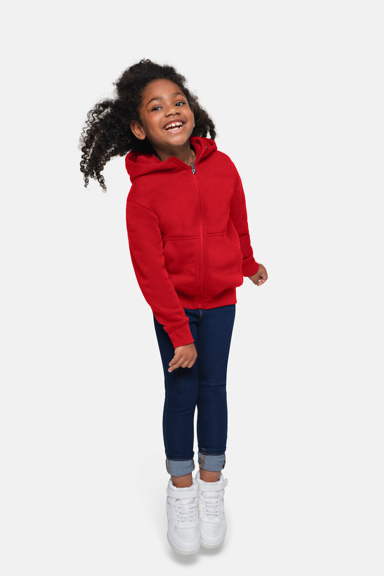 HAKRO Kinder Kapuzen-Sweatjacke Bio-Baumwolle - Rot - 5