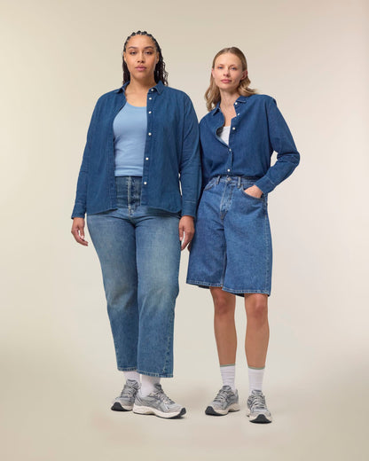 Stella Denim Shirt - Mid Wash - Vorderseite 