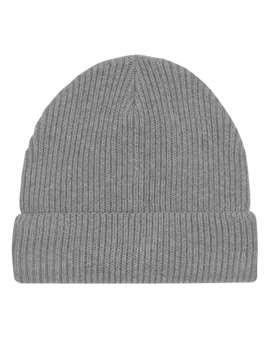 Fisherman Beanie - Mid Heather Grey - Vorderseite 