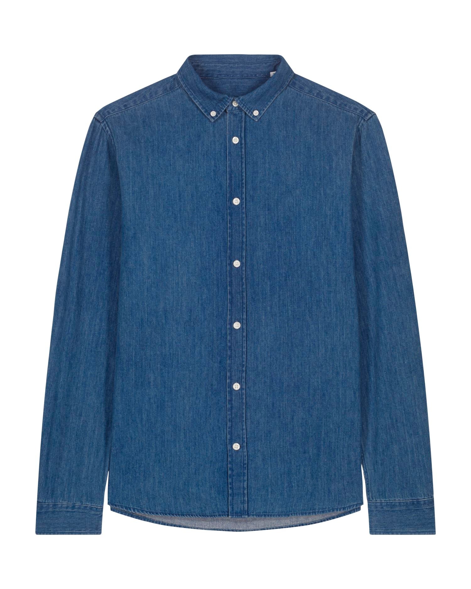 Stanley Denim Shirt - Mid Wash - Vorderseite 