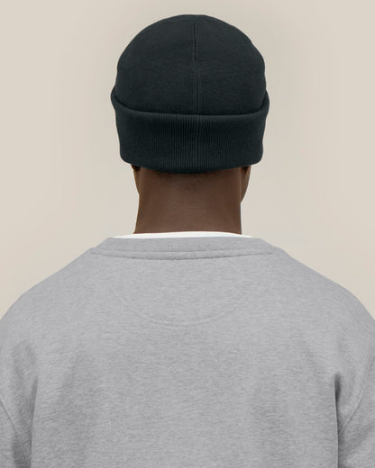 Rib Beanie 2.0 - Black - Rückseite 