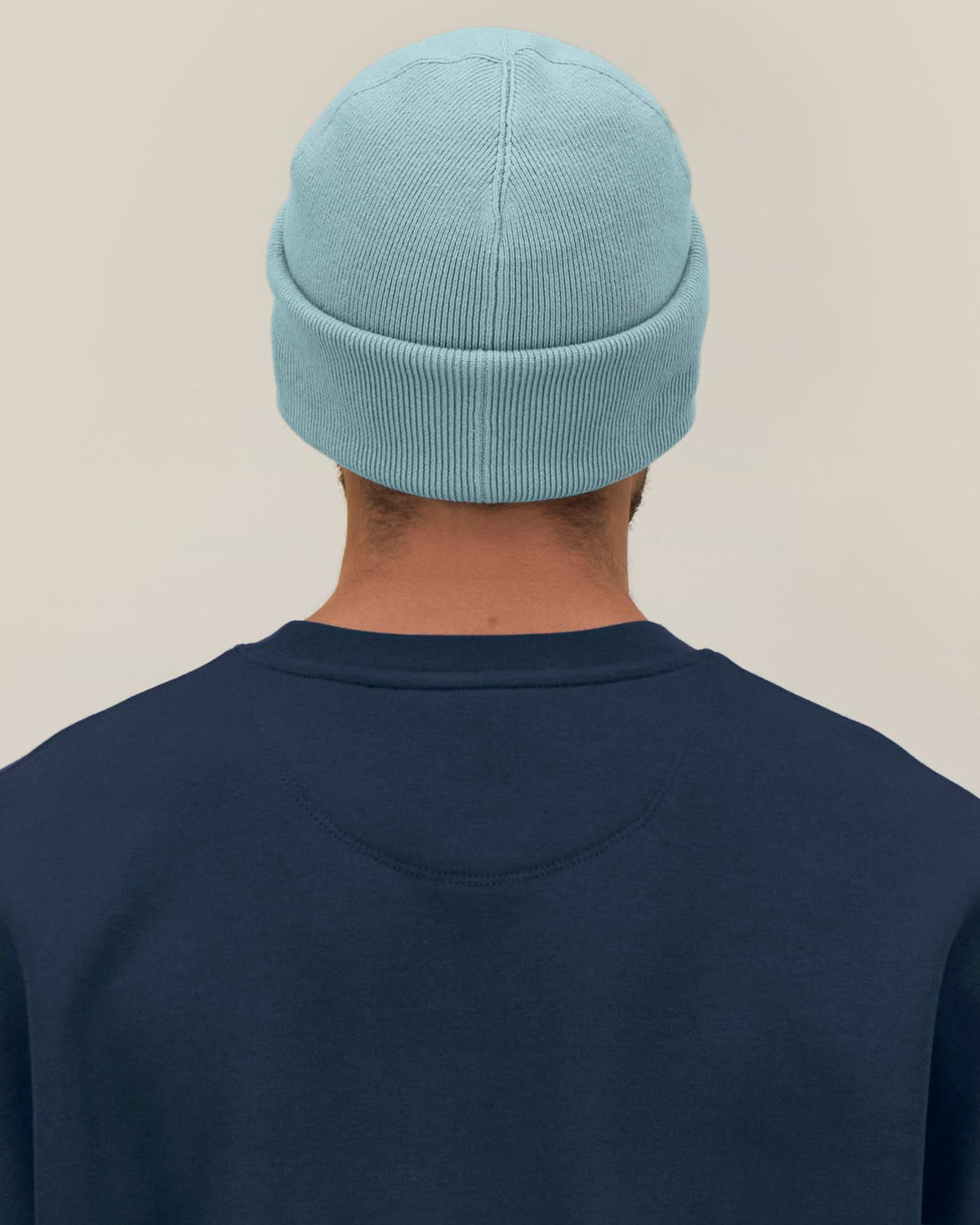 Rib Beanie 2.0 - Pebble Blue - Rückseite 