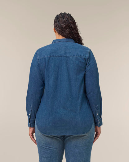 Stella Denim Shirt - Mid Wash - Rückseite 