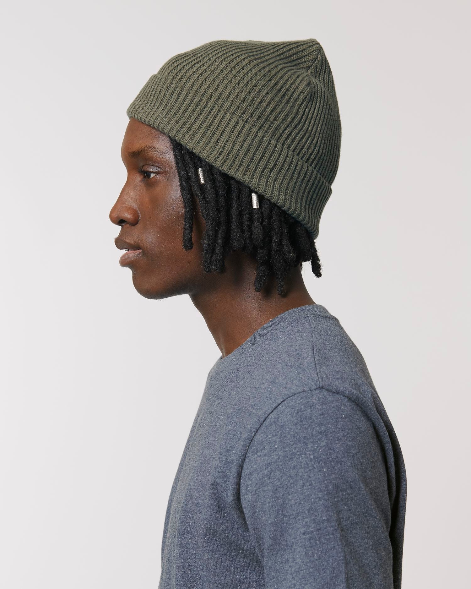 Fisherman Beanie - Khaki - Vorderseite Detail