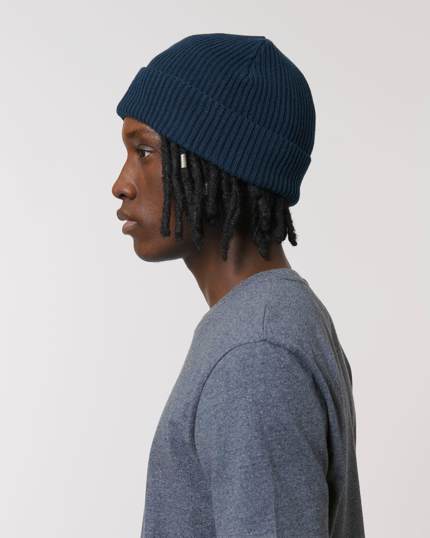 Fisherman Beanie - French Navy - Vorderseite Detail