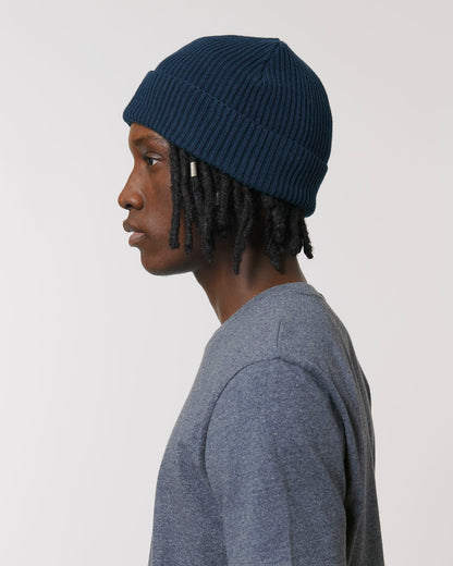 Fisherman Beanie - French Navy - Vorderseite Detail