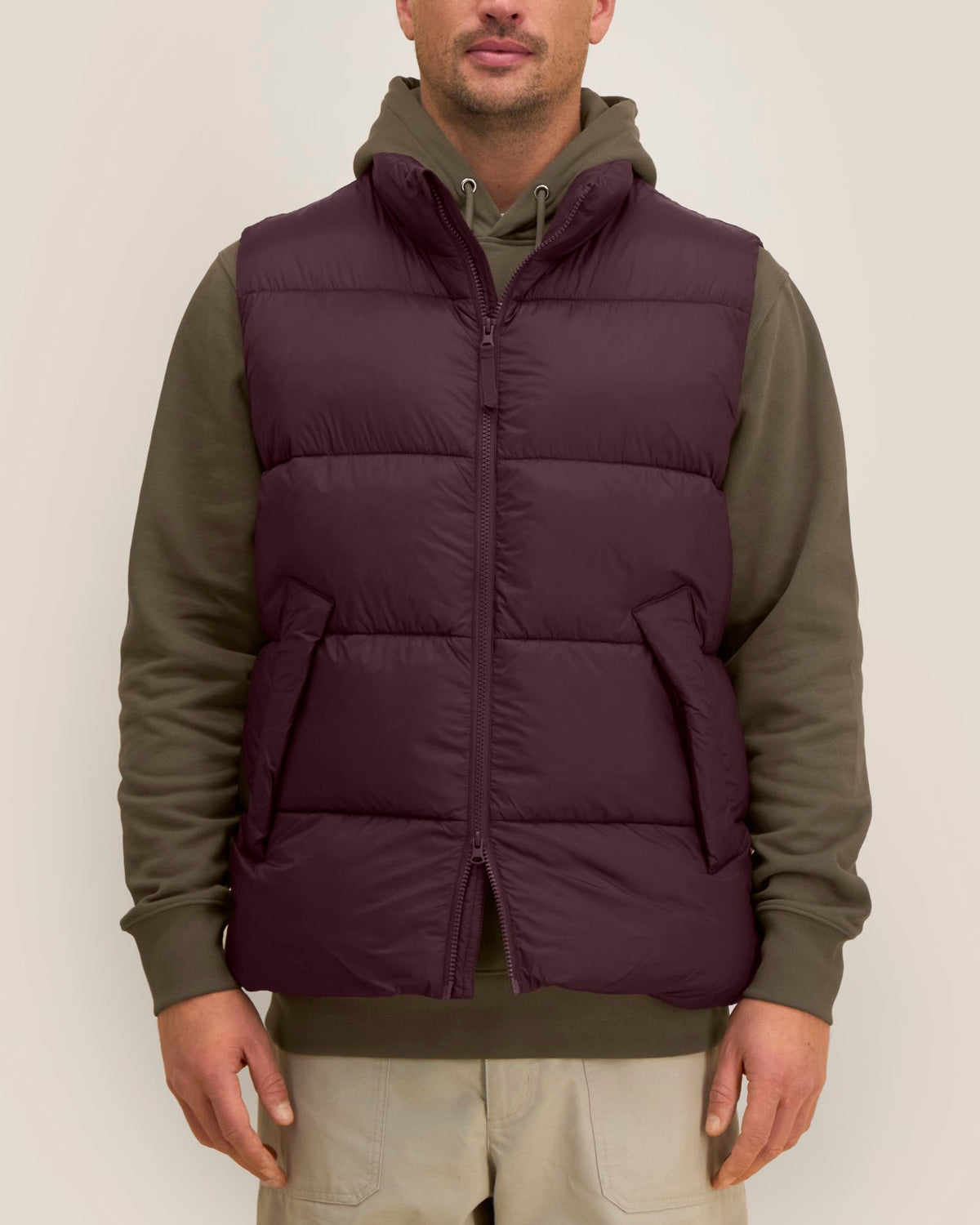 Puffer Gilet 2.0 - Red Brown - Vorderseite Detail