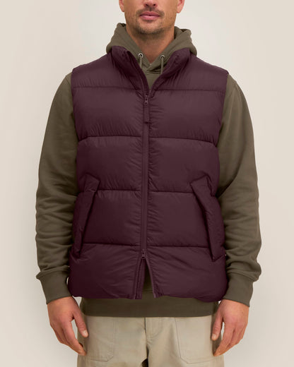 Puffer Gilet 2.0 - Red Brown - Vorderseite Detail