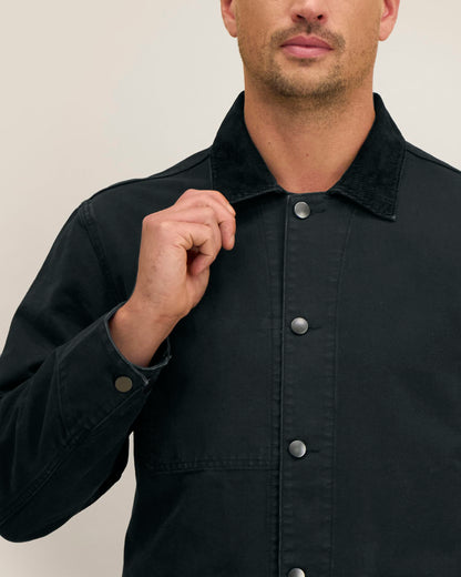Chore Jacket - G. Dyed Black - Vorderseite Detail