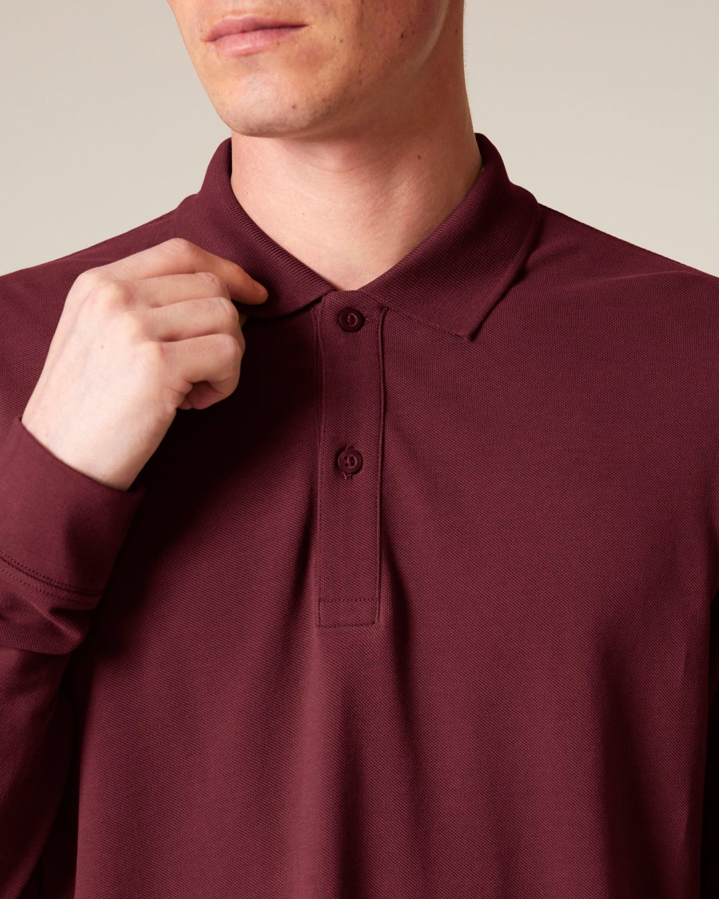 Prepster 2.0 Long Sleeve - Burgundy - Vorderseite Detail