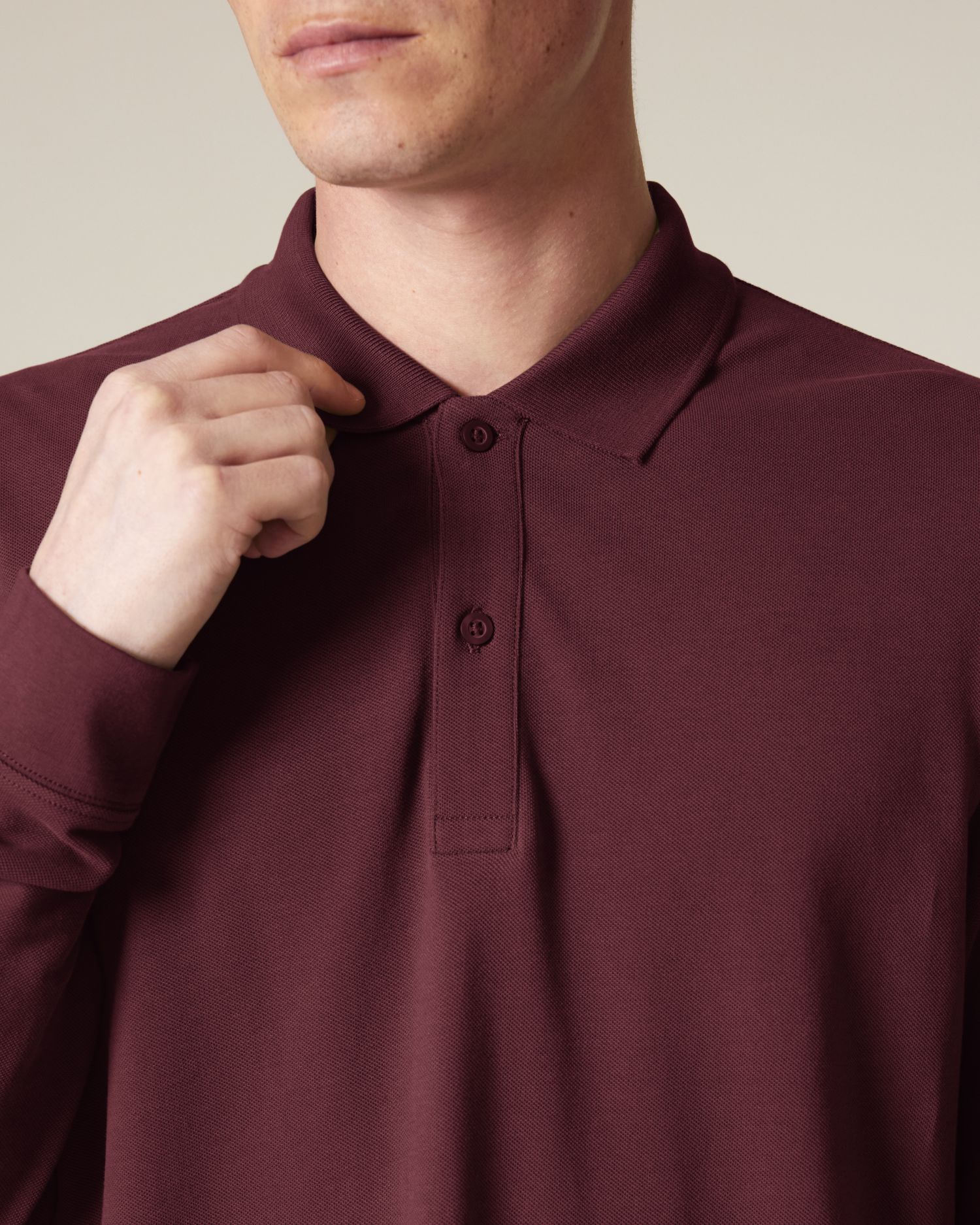 Prepster 2.0 Long Sleeve - Burgundy - Vorderseite Detail