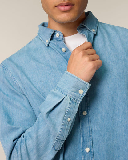 Stanley Denim Shirt - Light Wash - Vorderseite Detail