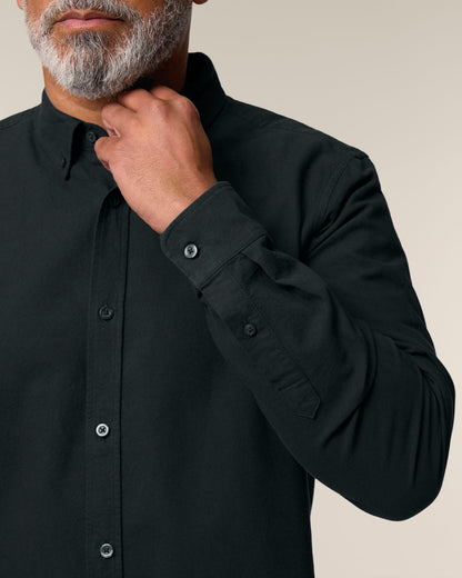 Stanley Oxford Shirt - Black - Vorderseite Detail