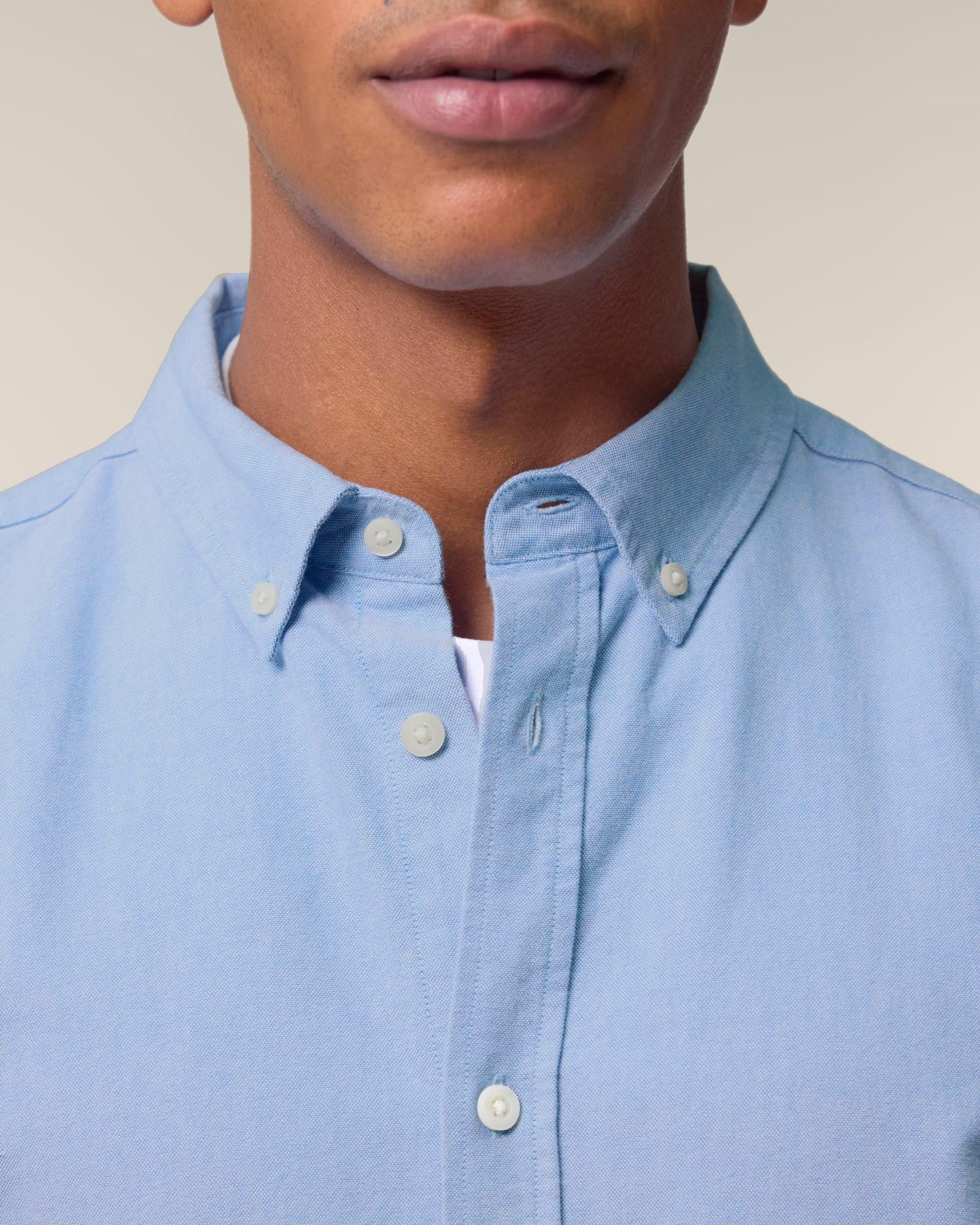 Stanley Oxford Shirt - Blue Oxford - Vorderseite Detail