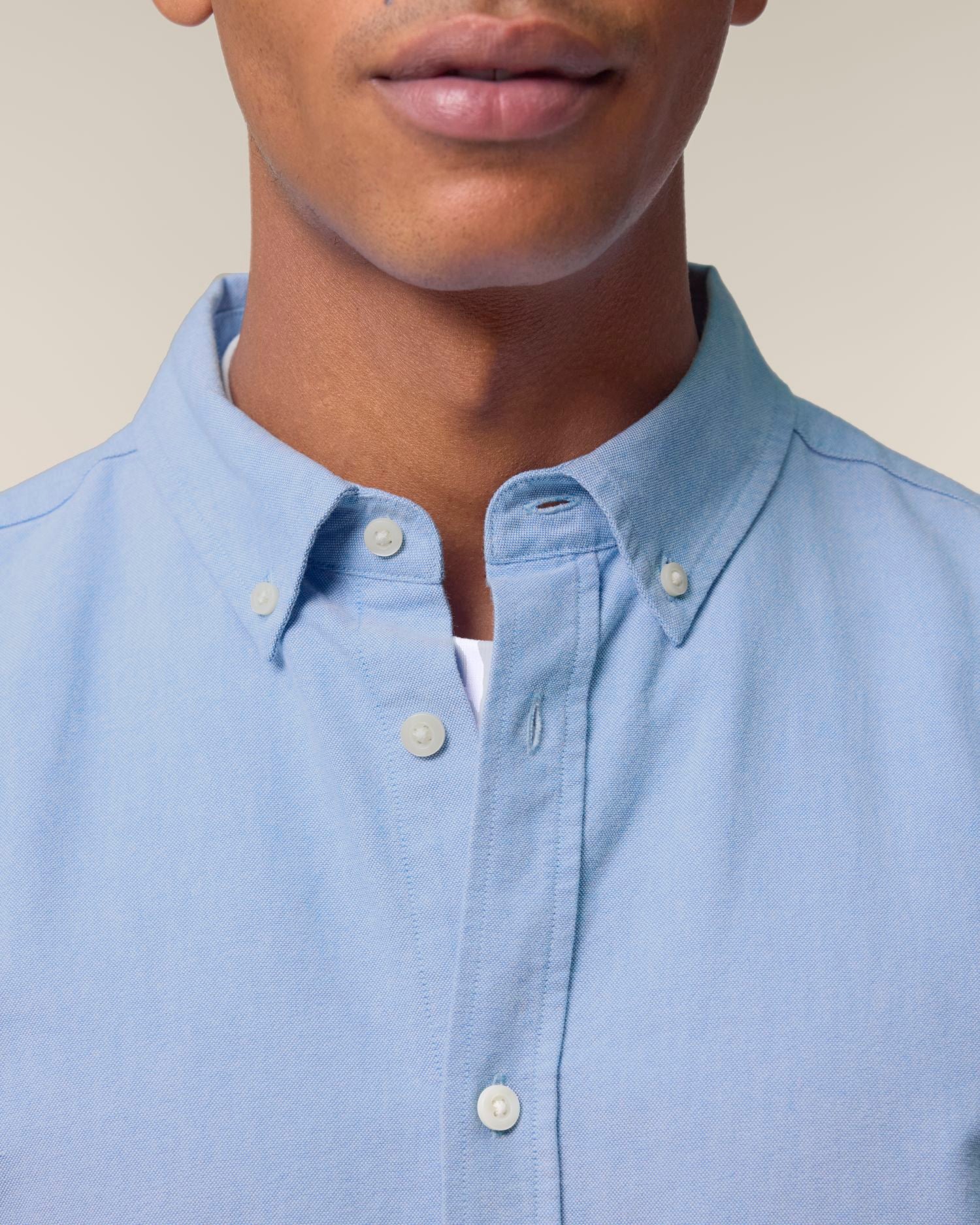 Stanley Oxford Shirt - Blue Oxford - Vorderseite Detail