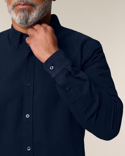 Stanley Oxford Shirt - French Navy - Vorderseite Detail
