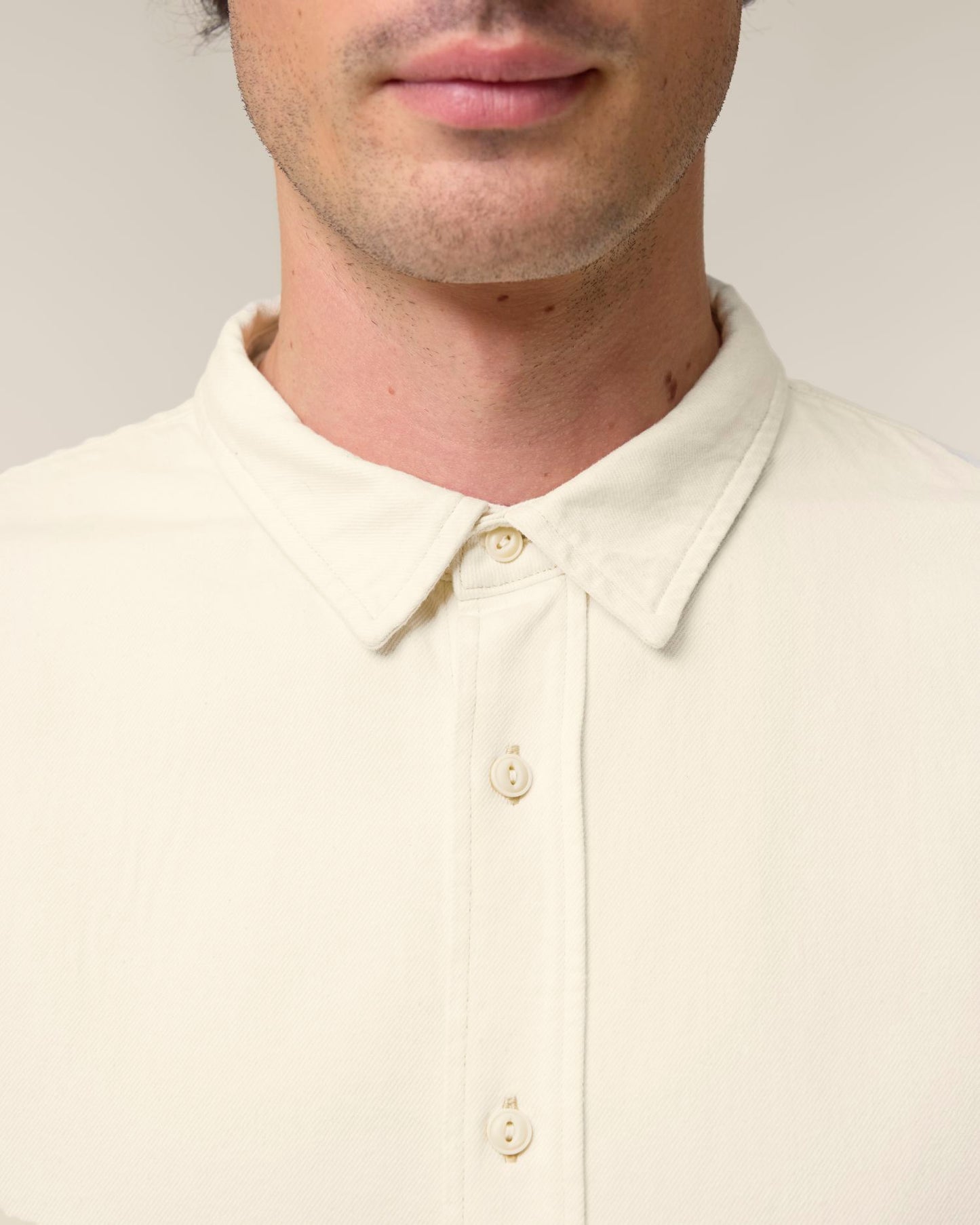 Worker Shirt - Natural Raw - Vorderseite Detail