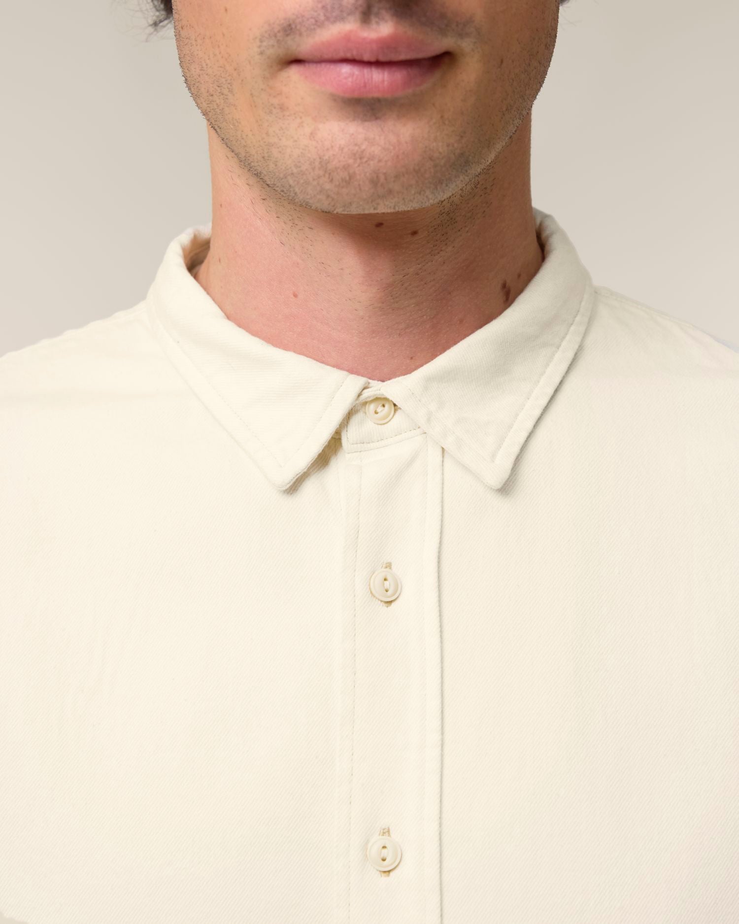 Worker Shirt - Natural Raw - Vorderseite Detail