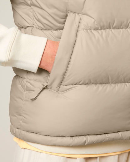 Puffer Gilet - Desert Dust - Vorderseite Detail
