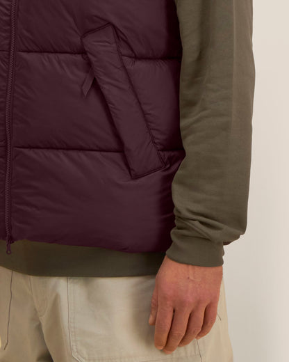 Puffer Gilet 2.0 - Red Brown - Vorderseite Detail