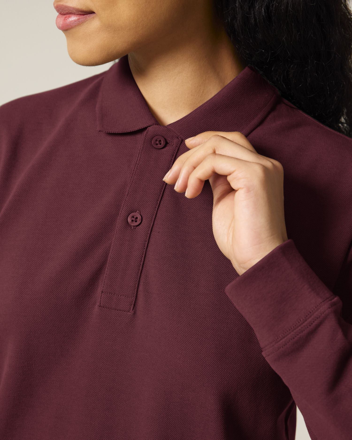 Prepster 2.0 Long Sleeve - Burgundy - Vorderseite Detail