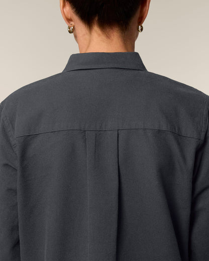 Stella Oxford Shirt - Anthracite - Vorderseite Detail