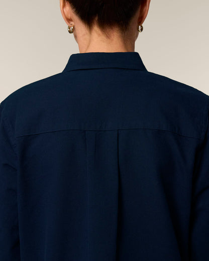 Stella Oxford Shirt - French Navy - Vorderseite Detail
